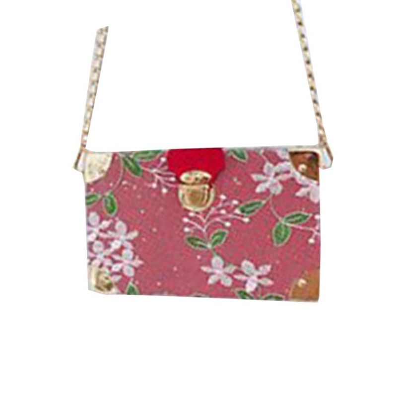 Brodeeratut Kukkaiset Pu-Läpälliset Crossbody-Laukut