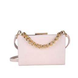 Ketju Plain Pu Flap Crossbody Laukku
