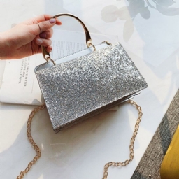 Plain Sequins Pu-Suorakulmio Crossbody Laukut