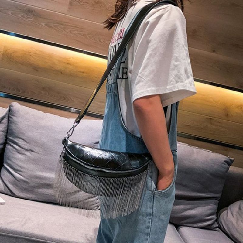 Pu-Ruudullinen Hapsulanka Satula Crossbody Laukut