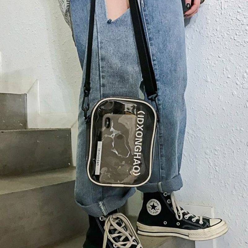 Pvc Letter Thread Flap Crossbody Laukut