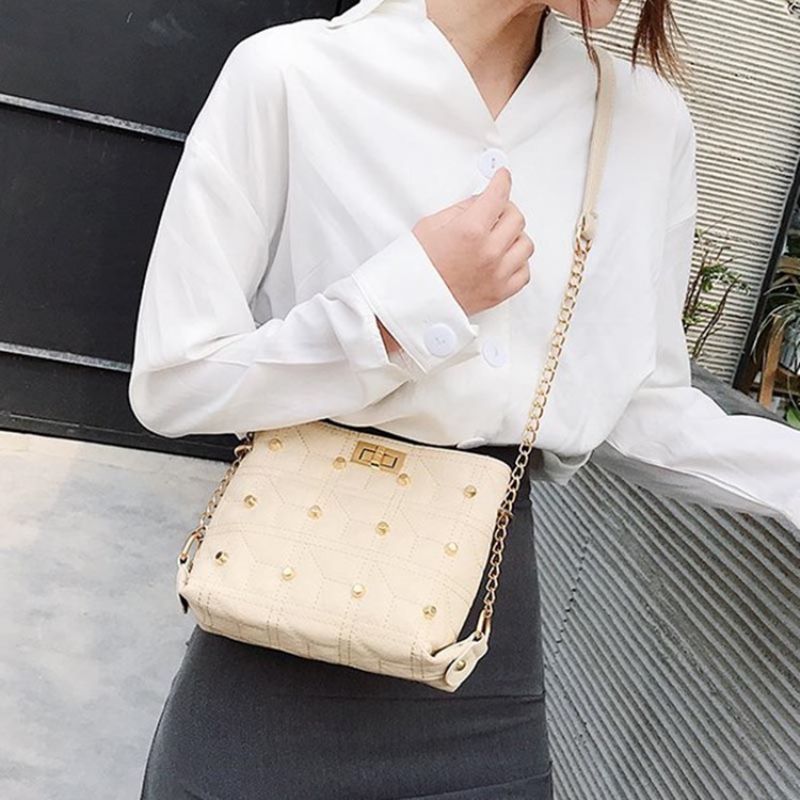 Ruudullinen Lukko Suorakulmio Crossbody Laukut