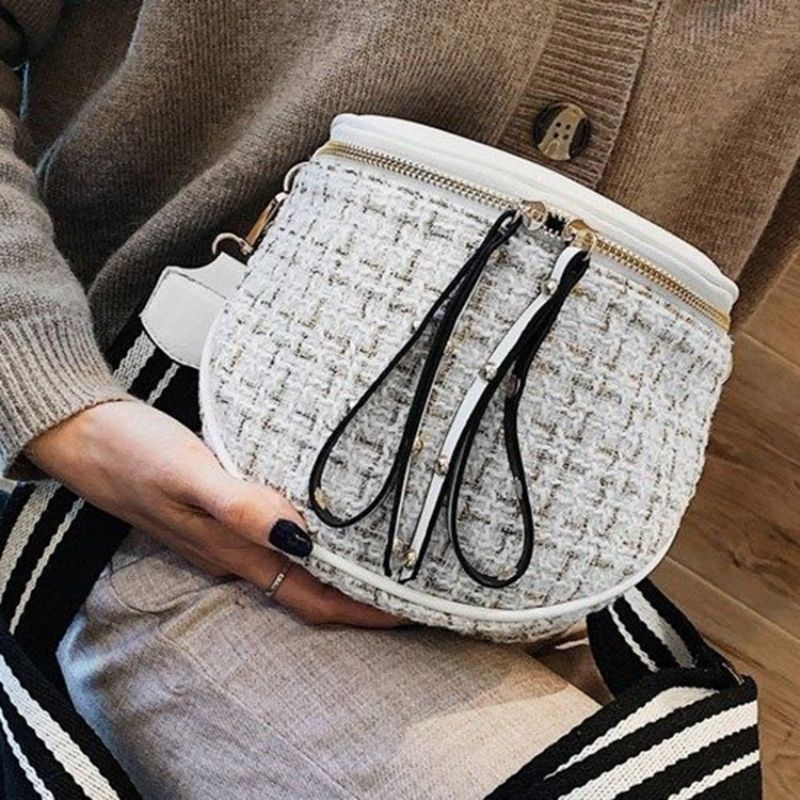 Villasekoituksia Plaid Thread Satula Crossbody Laukut