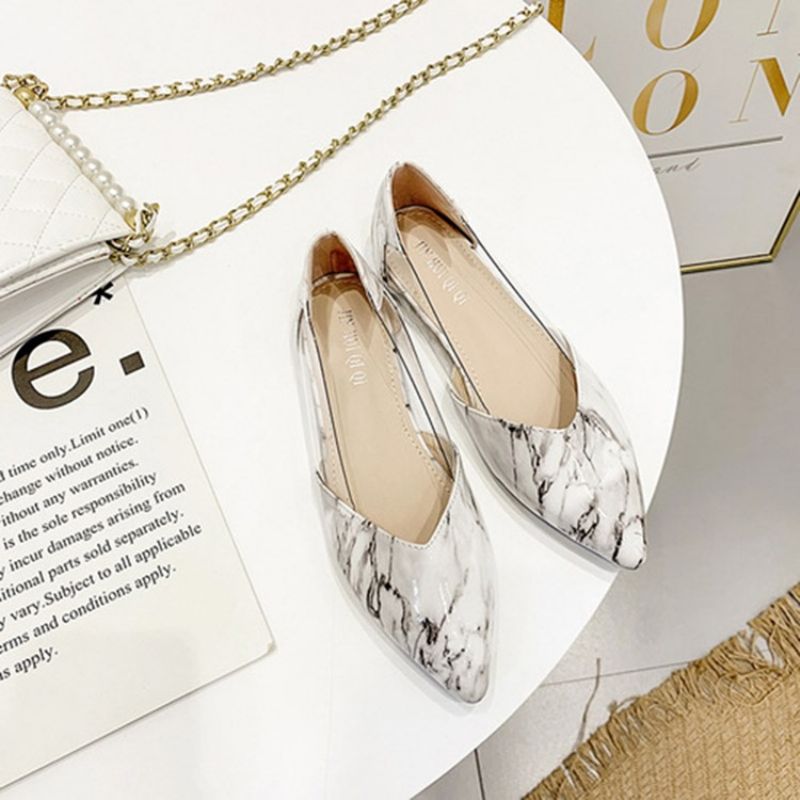Väri Block Slip-On Block Heel Teräväkärkinen Naisten Tasaiset