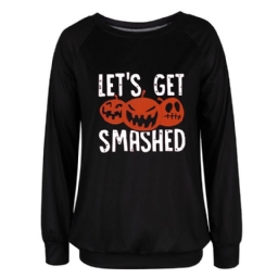 Painatus Raglan Sleeve Letter Pyöreäkaula-Aukoinen Standardihuppari