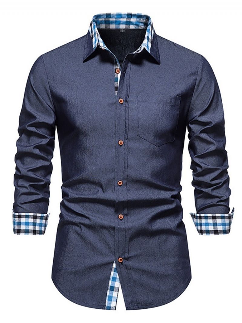 Casual Pocket Lapel Spring Yksirivinen Paita