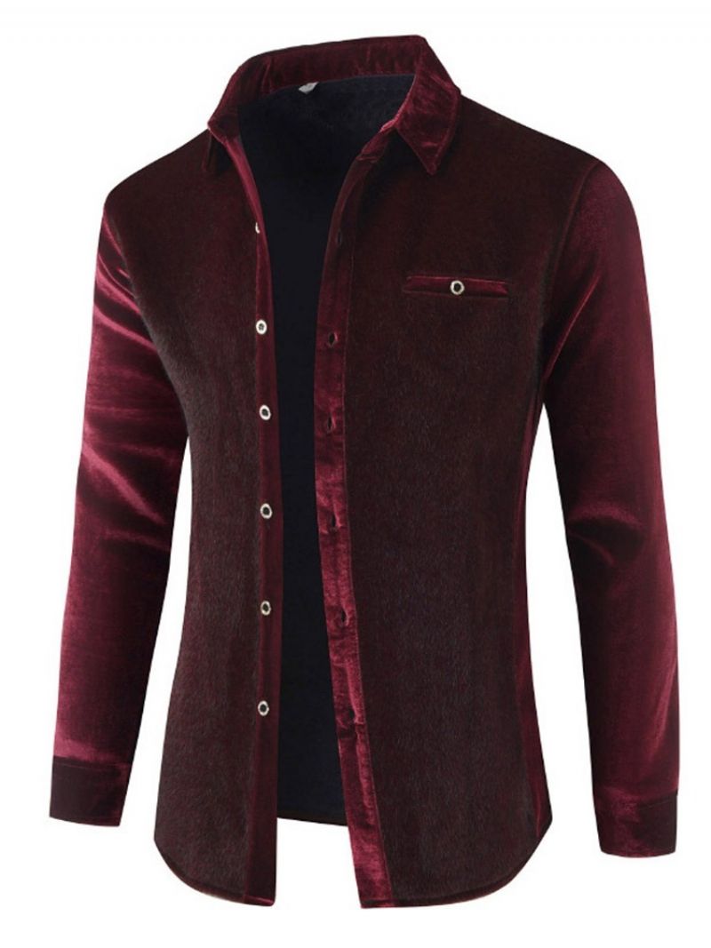 European Patchwork Lapel Fall Yksirivinen Paita