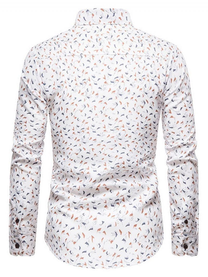 Floral Lapel Casual Slim Yksirivinen Paita