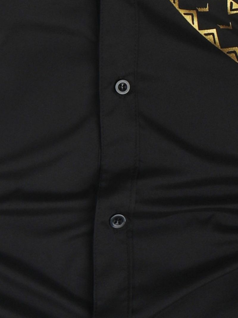 Lapel European Print Fall Slim Casual Paita