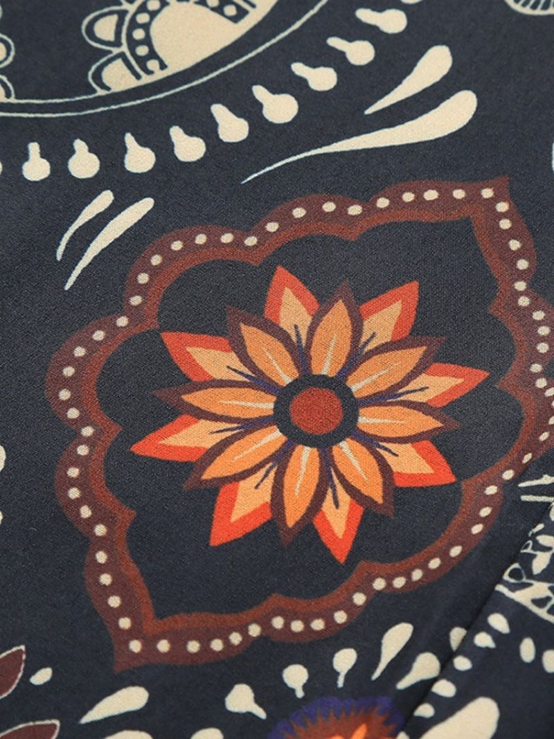 Lapel Muoti Print Ohut Miesten Paita