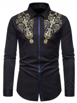Muotiprintti Lapel Summer Slim Shirt