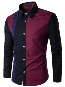 Patchwork Casual Lapel Spring Slim Paita