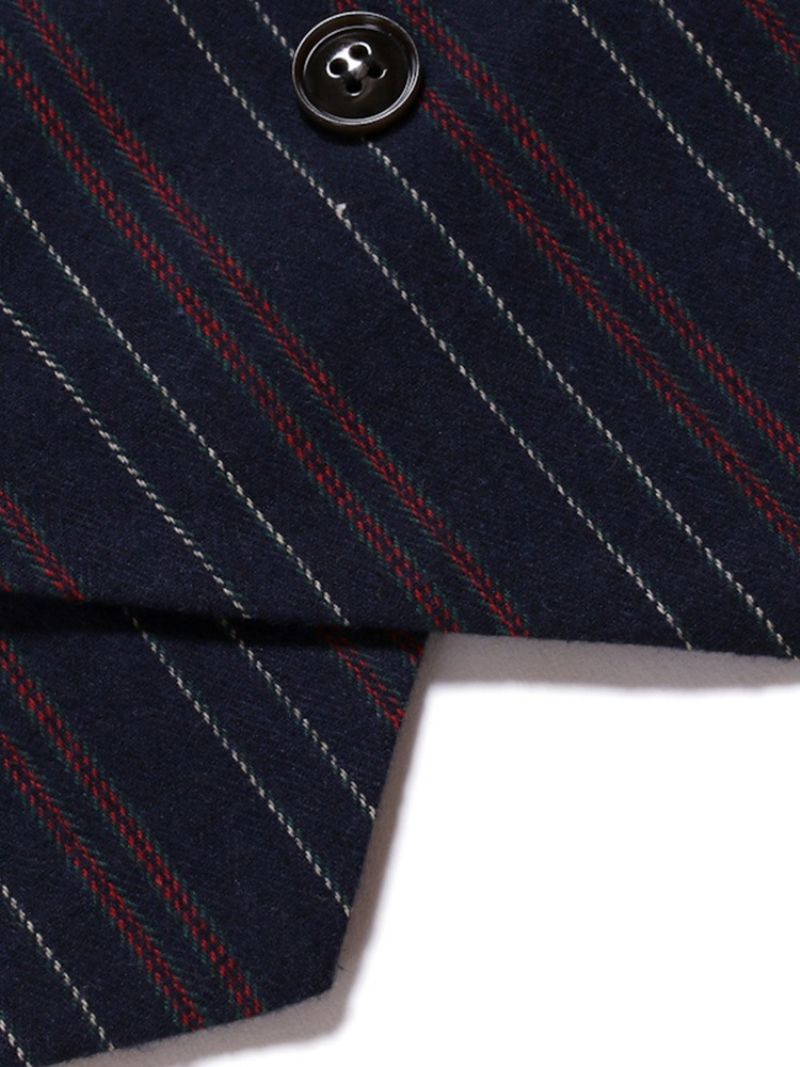 Stripe Button Kaksirivinen Englannin Liivi