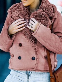 Fleece Suora Pitkähihainen Tavallinen Rintatakki