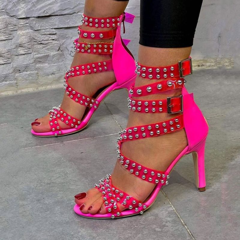 Vetoketjulla Avovarvas Stiletto Heel High-Cut Ylempi Sandaalit
