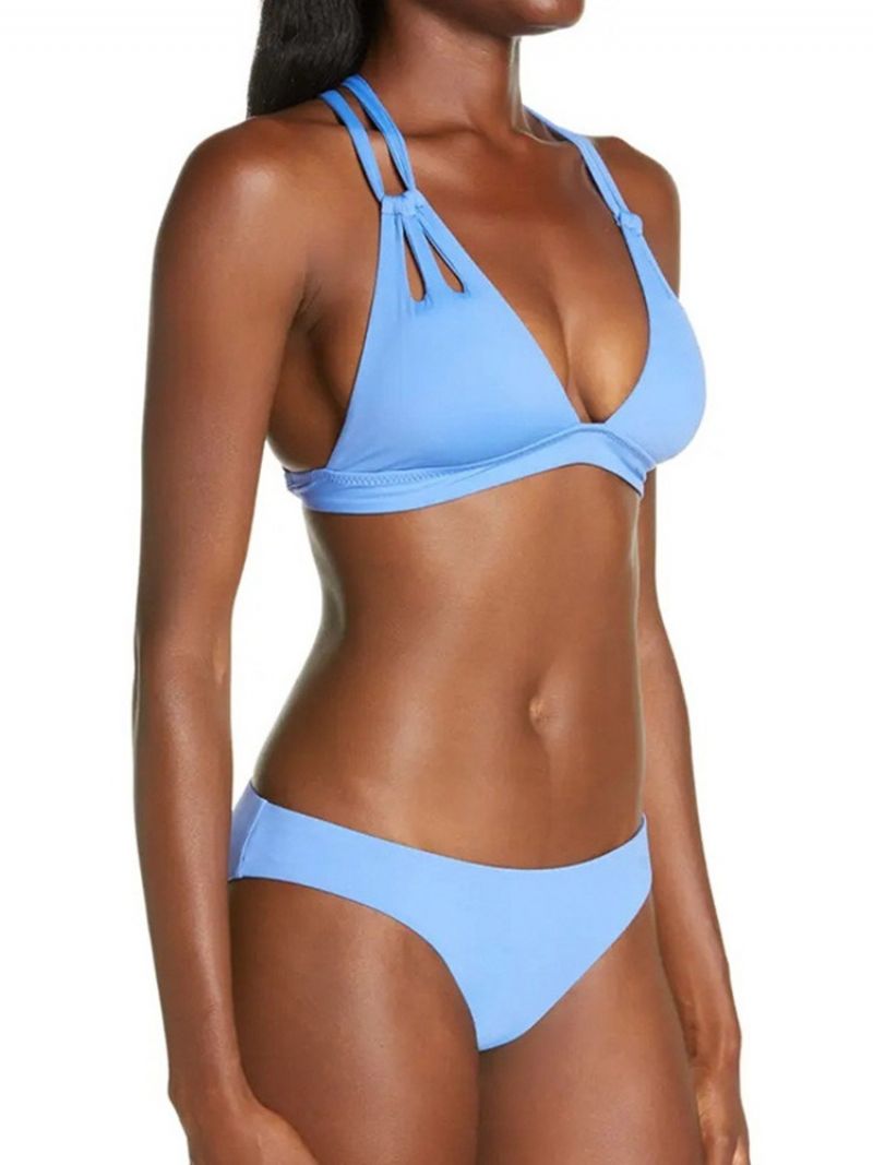 Sky Blue Sexy Tankini Set Pelkkä Uimapuku