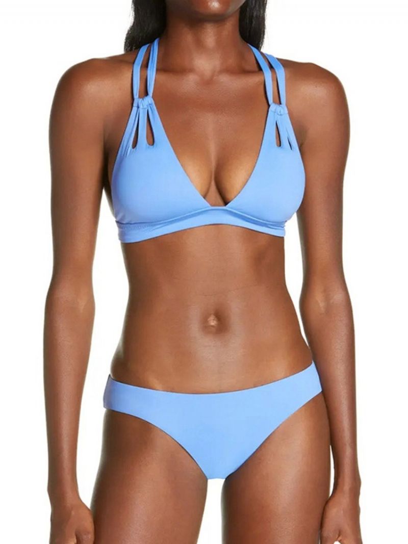 Sky Blue Sexy Tankini Set Pelkkä Uimapuku