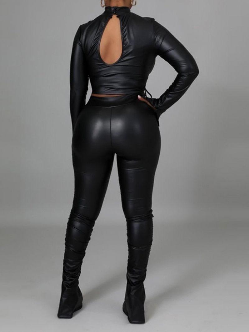 Housut Plain Muoti Bellbottoms Turtleneck Kaksiosaiset Setit
