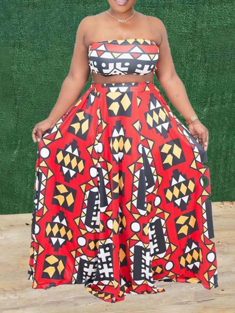 Travel Look Geometric Print Expansion Naisten Kaksiosaiset Setit