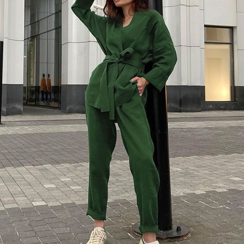 Western Plain Pants Straight Kaksiosaiset Setit