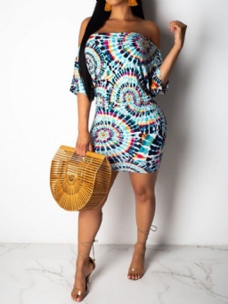 Afrikkalainen Muoti Puolihihainen Bodycon-Mekko