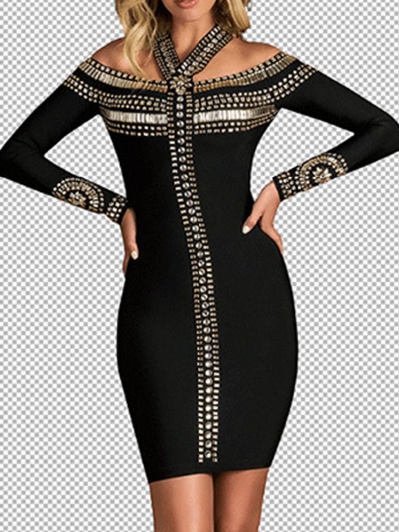 Hollow Above Polven Pitkähihainen Neulepusero Bodycon-Mekko