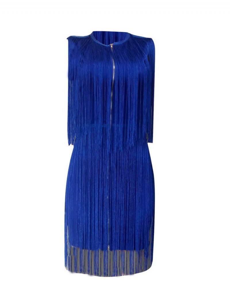 Tassel Bodycon Plain Above Knee Muotimekko