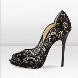 Seksikäs Musta Pitsinen Ylempi Stiletto Heels Peep-Toe Naisten Juhlakengät