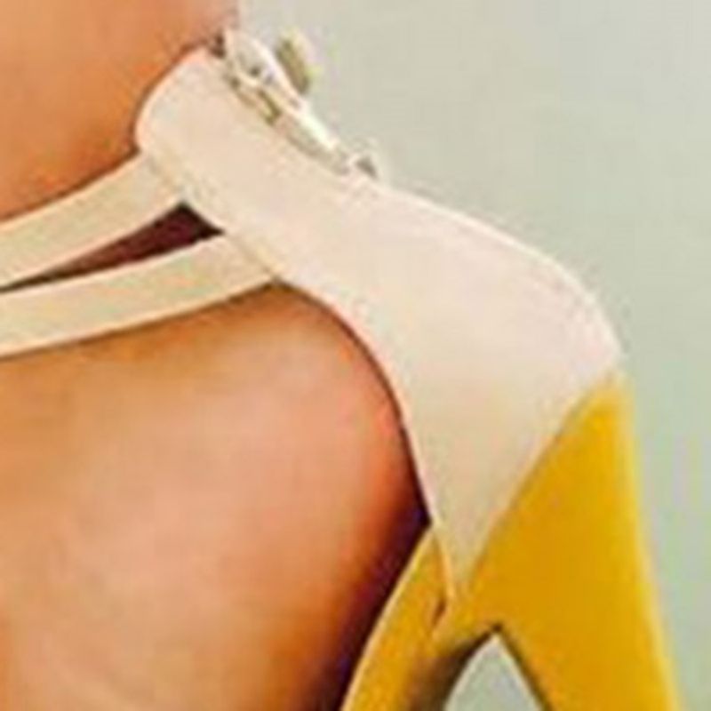 Väri Block Vetoketju Peep Toe Platform Naisten Prom Kengät