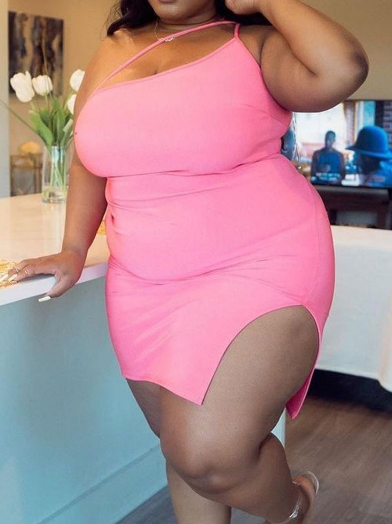 Hihaton Jaettu Polven Yläpuolelle Bodycon-Mekko Plus-Kokoa