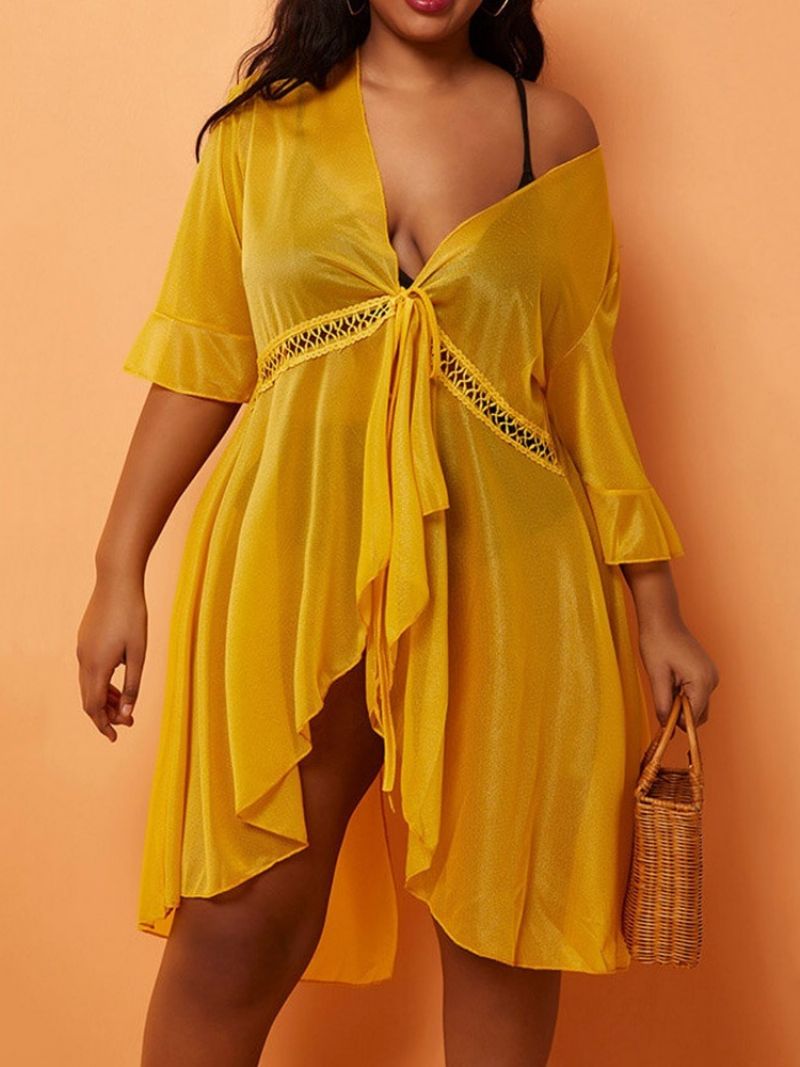 Lace-Up Muoti Plain Beach Topit Plus Koko