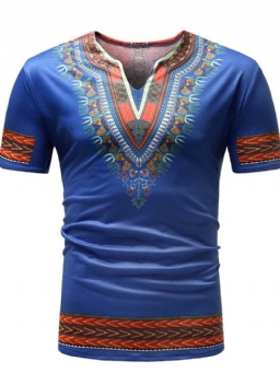 African Muoti Dashiki Painettu Ohut Miesten Lyhythihainen T-Paita