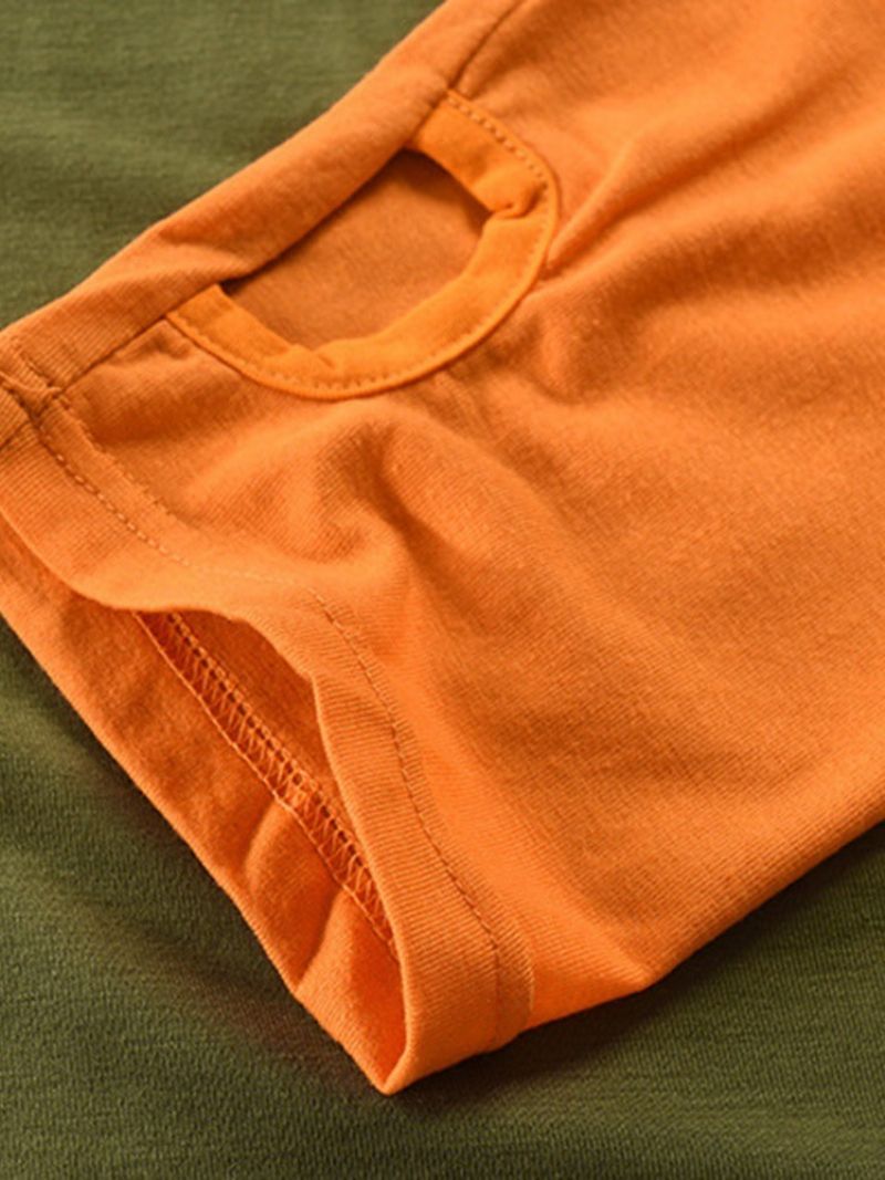 Patchwork Casual Color Block Pullover Miesten Pitkähihainen T-Paita