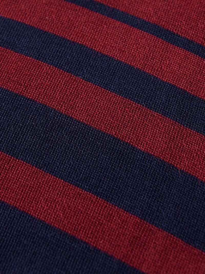 Patchwork Polo Neck Stripe Pitkähihainen Neulepusero T-Paita