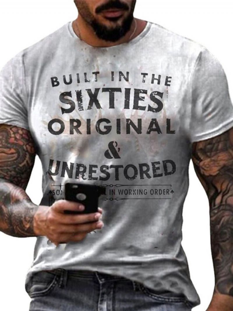 Rento Kirjekuvioinen Slim Pullover Miesten T-Paita