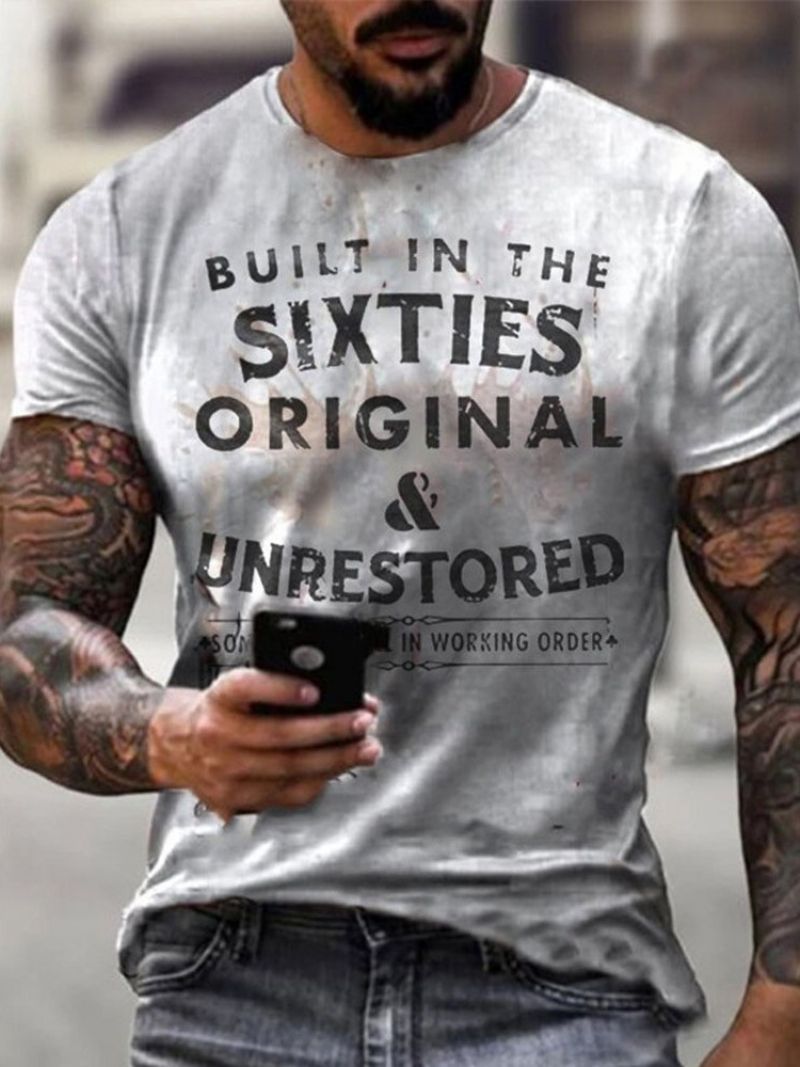 Rento Kirjekuvioinen Slim Pullover Miesten T-Paita